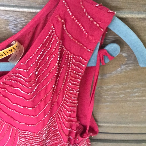 Alice and Olivia red sequined dress, size 4 - Picture 6 of 7
